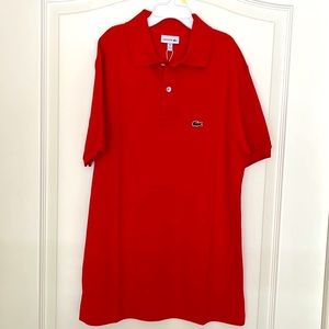 Lacoste short sleeve red polo shirt
